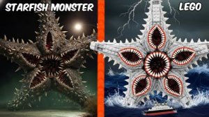 LEGO Horror Воссоздает МОРСКУЮ ЗВЕЗДУ-МОНСТРА, уничтожающего БИКИНИ БОТТОМ!