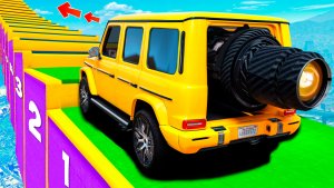 Как далеко сможет чит монстр трак забраться по ступенькам лестницы? Эксперименты ГТА 5