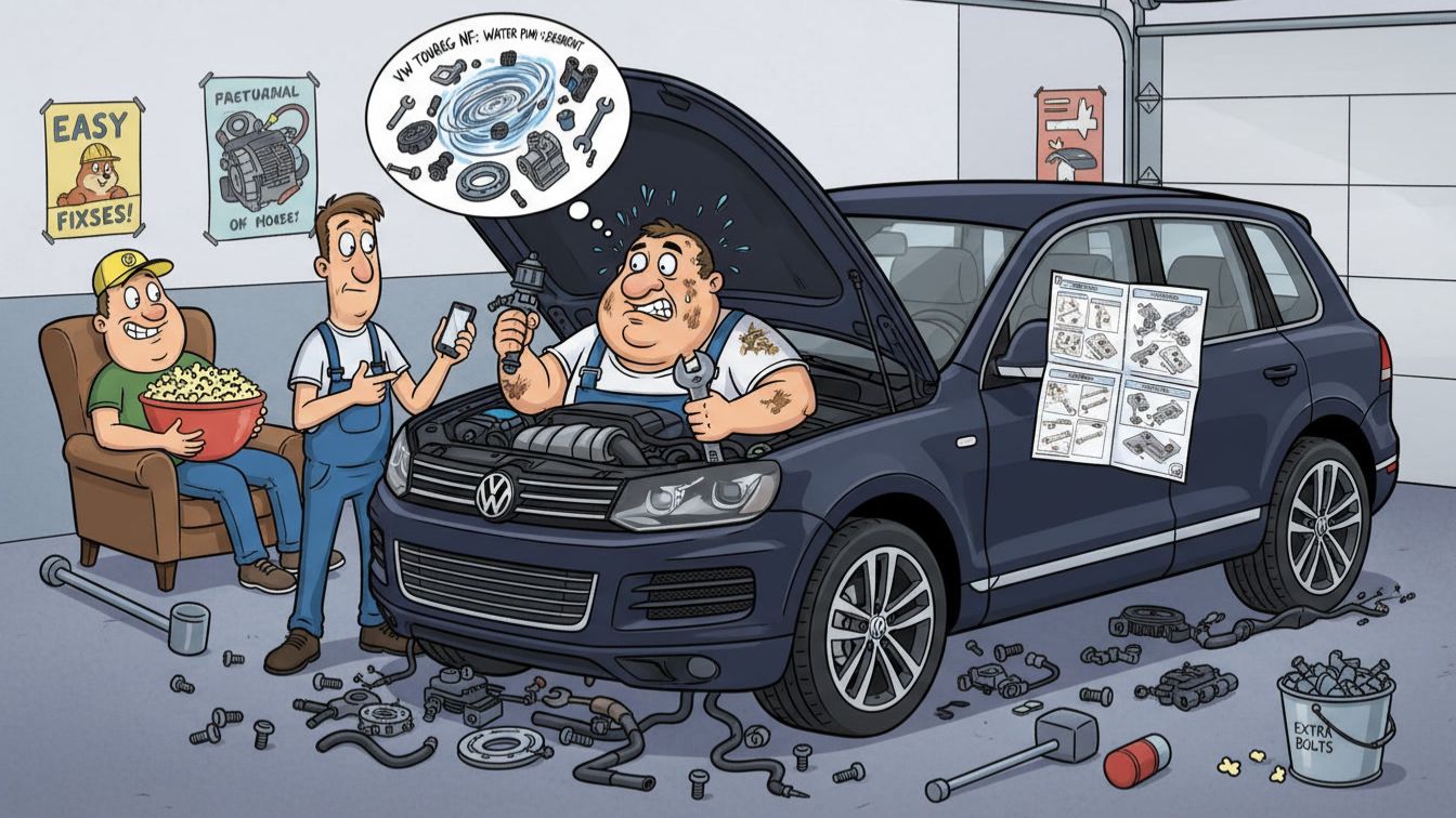 VW Touareg 3.6 NF. Замена дополнительной помпы охлаждения