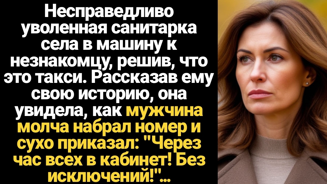 ИСТОРИИ ИЗ ЖИЗНИ/Несправедливо уволенная санитарка села в машину, решив, что это такси смотреть онлайн