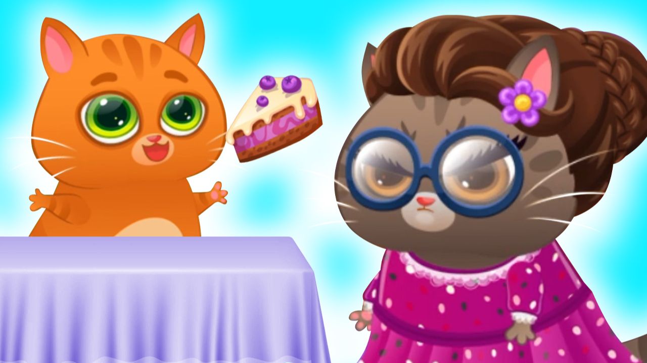 Мультик для детей как Настя и котик Bubbu играют в игре | Няня заботится о кот Бубу смотреть онлайн