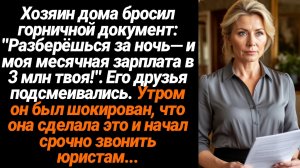 Жизненные Истории/Хозяин дома бросил горничной документ: "Разберёшься за ночь— и моя месячная зарпла