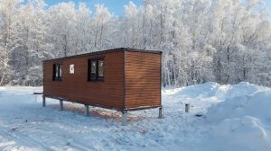 Дачный домик вагончик бытовка блок контейнер металлический 8 метровый в цвете Дуб 3 D