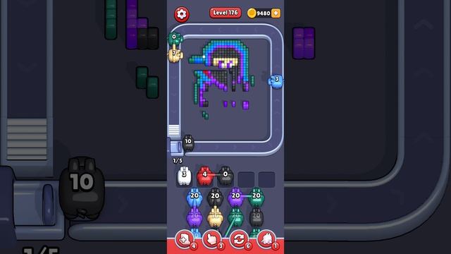 Прохождение 176 уровня Pixel Flow смотреть онлайн