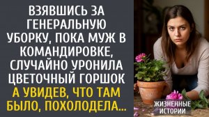 Взявшись за генеральную уборку, пока муж в командировке, случайно уронила цветочный горшок… А увидев