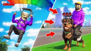 УГНАЛ И ПРОКАЧАЛ СОБАКУ НА ПАРАШЮТЕ! БИТВА ПАРАШЮТИСТОВ В ГТА 5 ОНЛАЙН