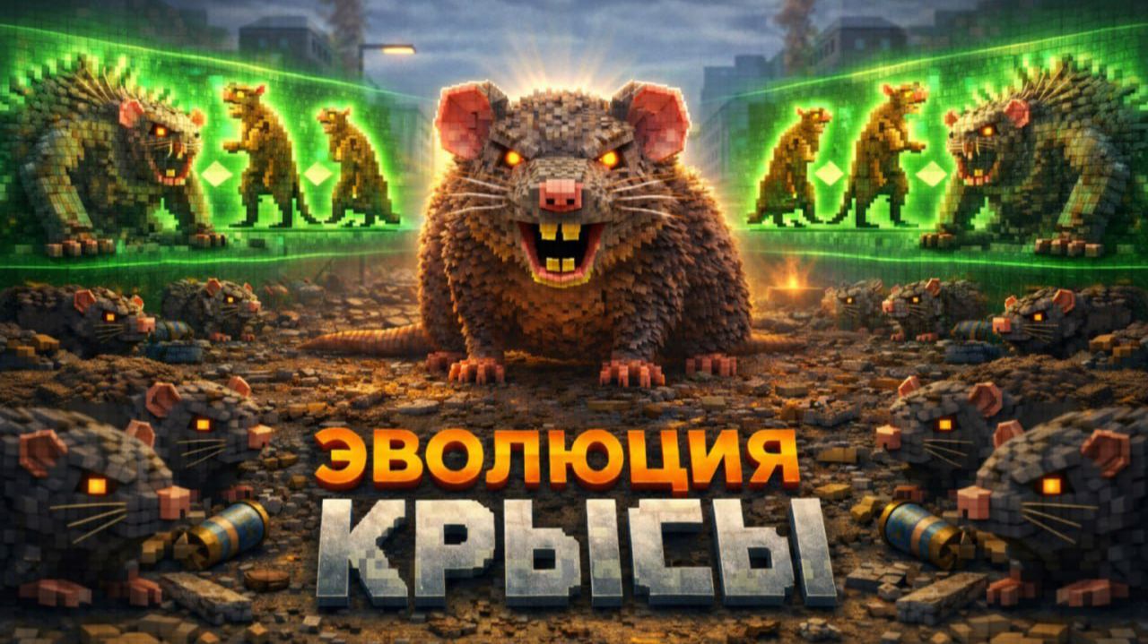Я ПРОШЁЛ 4 СТАДИИ ЭВОЛЮЦИИ КРЫСЫ В МАЙНКРАФТ!