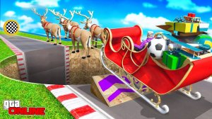 КАК ДАЛЕКО ТУРБО-САНИ ДЕДА МОРОЗА СМОГУТ ПЕРЕПРЫГНУТЬ ОГРОМНУЮ ЯМУ? ЭКСПЕРИМЕНТЫ ГТА 5