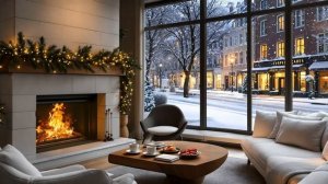 Уютная атмосфера зимнего камина, нежная мелодия, джаз музыка для отдыха и сна