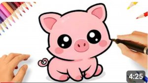 КАК НАРИСОВАТЬ ПРОСТОГО МИЛОГО РОЗОВОГО СИМПОТИЧНОГО ПОРОСЕНКА 🐷