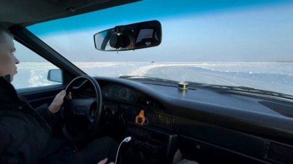 Audi 100 C3 Quattro на льду