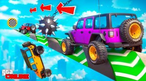 СКИЛЛ-ТЕСТ С АДСКИМИ ЛОВУШКАМИ НА ВНЕДОРОЖНИКЕ! 2 СКИЛЛ-ТЕСТА НА ДЖИПЕ | ПАРКУР В ГТА 5 ОНЛАЙН