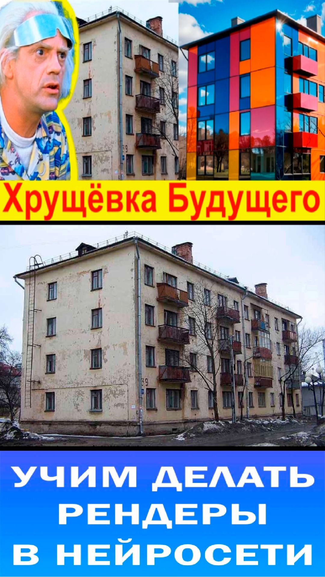 Хрущёвка будущего - версия ИИ Нейросети, AI визуализация по фото. #ИИрендерархитектуры #ИИрендерAI смотреть онлайн