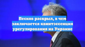 Песков назвал «небыстрой дорогой» урегулирование конфликта на Украине