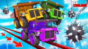 ПЕРЕВЕЗИ БЕЛАЗЫ НА СЕБЕ! ПРОДОЛЖАЕМ ТРОЙНОЙ СКИЛЛ-ТЕСТ | КООПЕРАТИВНЫЙ ПАРКУР В ГТА 5 ОНЛАЙН