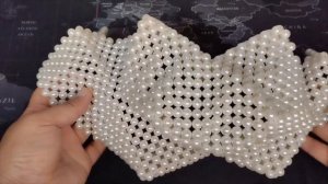 Многогранная сумка из бусин. Сумка из бусин - диско с шипами и гранями.