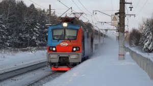 Поезда на Рязанском направлении. Последствия снегопада, разноцветные ЭП20 и другой подвижной состав