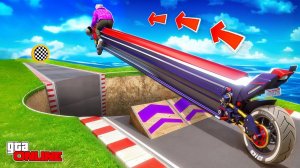 СМОЖЕТ ЛИ САМЫЙ ДЛИННЫЙ БАЙК ПЕРЕЛЕТЕТЬ ОГРОМНУЮ ЯМУ? ЭКСПЕРИМЕНТЫ ГТА 5