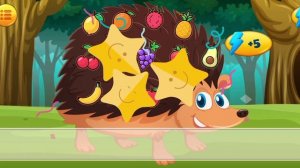 Детский развивающий мультфильм: размести все фрукты на спине у ёжика!