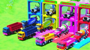 Мультики для детей и малышей про машинки. Громкие грузовики гоняют по трассам до гаража под музыку