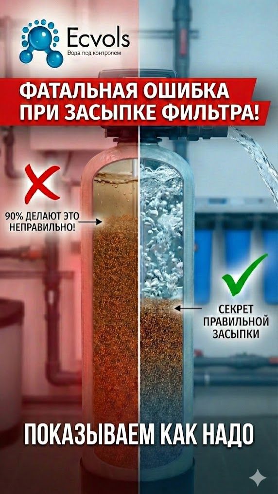 Почему вода снова рыжая? Ошибка при замене засыпки в фильтр для воды | Экволс |Анализ воды бесплатно