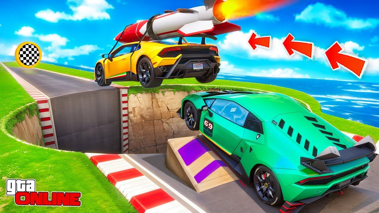 КАКАЯ ЛАМБА СМОЖЕТ ПЕРЕПРЫГНУТЬ ОГРОМНУЮ ЯМУ? ЭКСПЕРИМЕНТЫ ГТА 5 смотреть онлайн