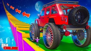 СМОЖЕТ ЛИ САМЫЙ ГИГАНТСКИЙ ДЖИП ЗАБРАТЬСЯ ПО СТУПЕНЬКАМ ЛЕСТНИЦЫ В КОСМОС? ЭКСПЕРИМЕНТЫ ГТА 5