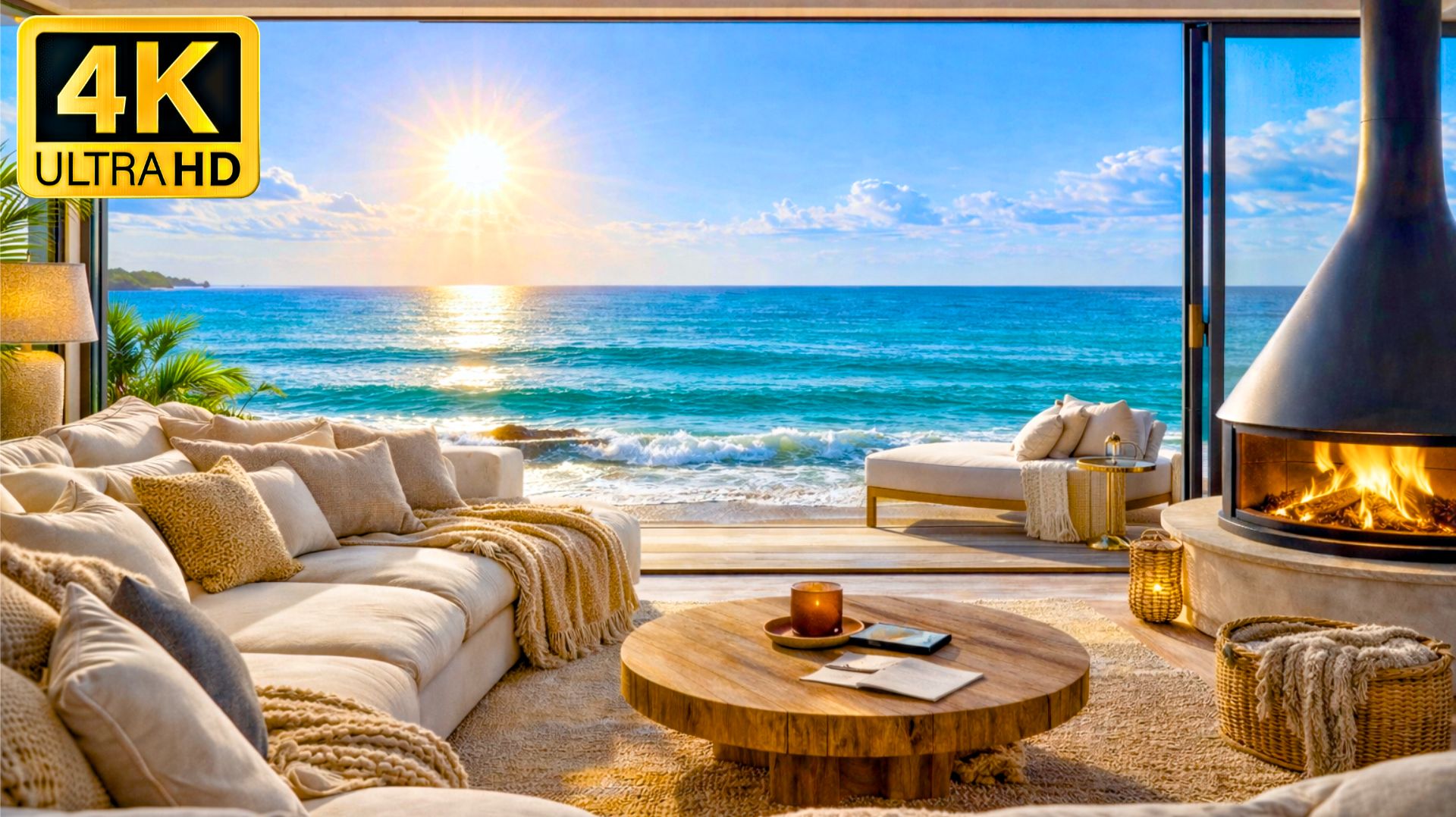 Камин и Море 4K / Звуки Камина и Моря / Fireplace смотреть онлайн