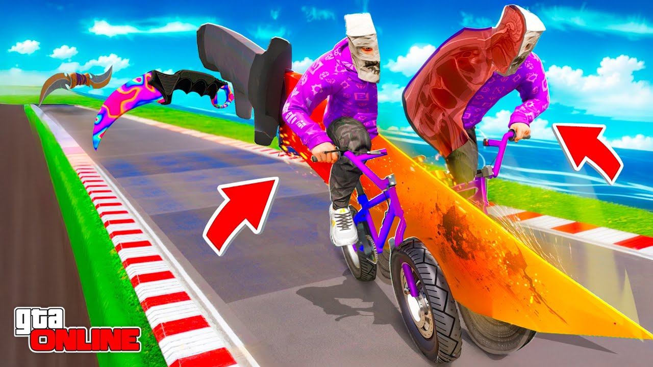 СМОЖЕТ ЛИ BMX ПРОЕХАТЬ ЧЕРЕЗ РАСКАЛЕННЫЙ НОЖ В GTA 5? НОВЫЙ ЭКСПЕРИМЕНТ! ЭКСПЕРИМЕНТЫ ГТА 5 смотреть онлайн