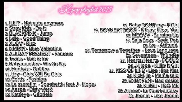 K-pop Playlist 2025