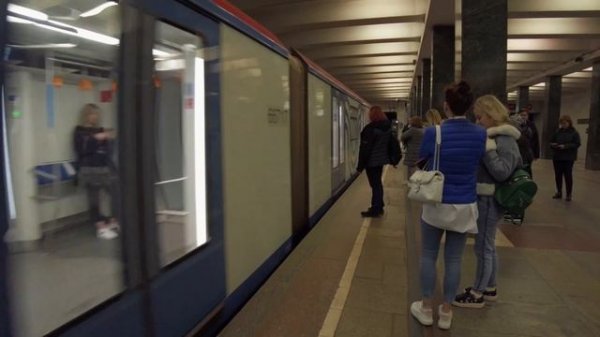 Metro Station Preobrazhenskaya Ploshchad. (Sokolnicheskaya line; Line 1; Red Line)