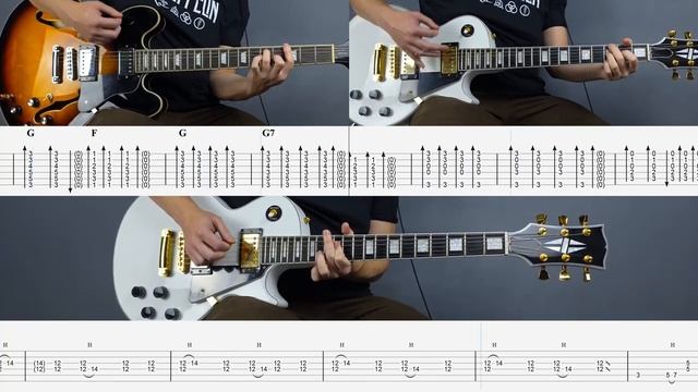 Oasis - Slide Away Cover (Табулатура) Guitar Tutorial TABS