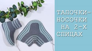 Тапочки носочки- красивые и теплые на 2-х спицах /Подробный МК
