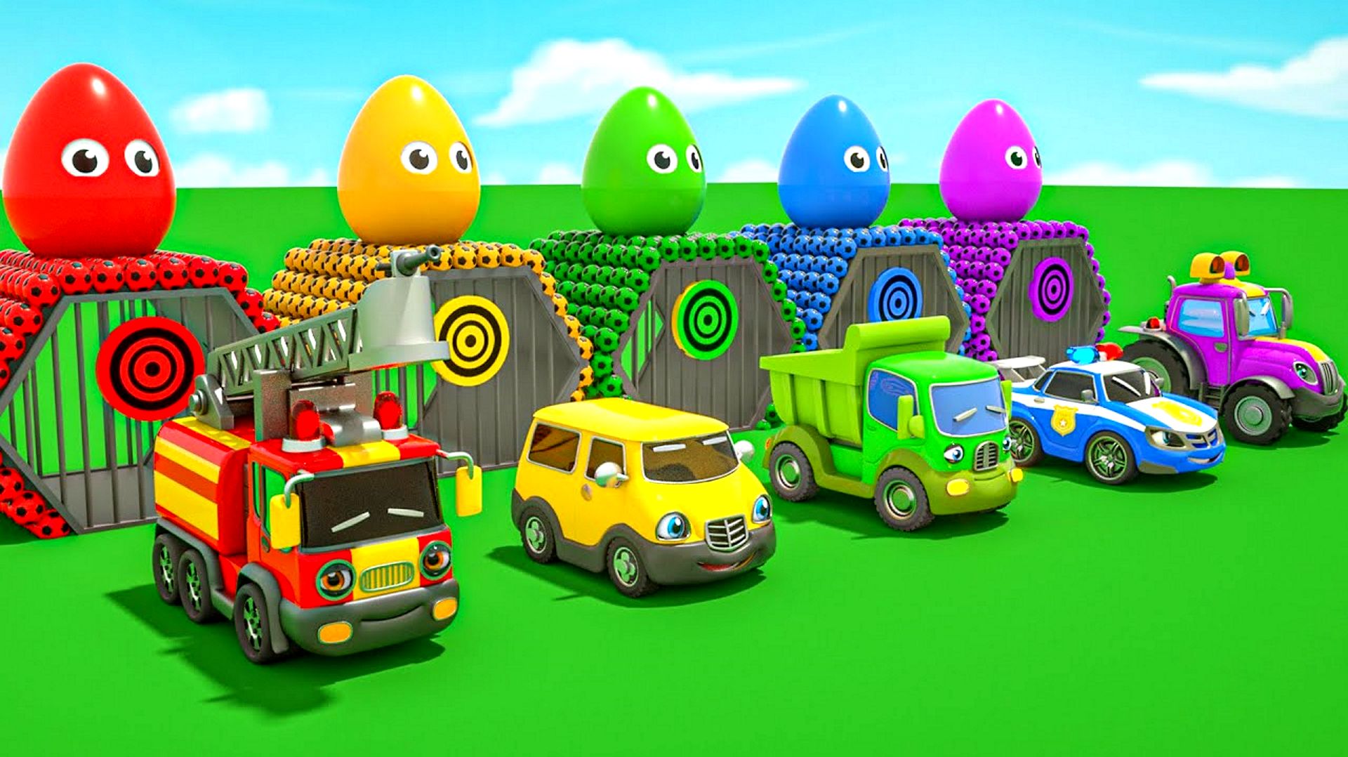 Весёлые мультяшки для малышей. Красочные мультфильмы про машинки для детей с весёлыми песенками