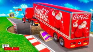 КАК ДАЛЕКО НОВОГОДНЯЯ ФУРА С ПРИЦЕПОМ СМОЖЕТ ПЕРЕПРЫГНУТЬ ОГРОМНУЮ ЯМУ? ЭКСПЕРИМЕНТЫ ГТА 5