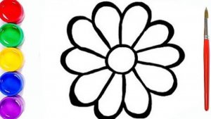 Мультик раскраска для детей и малышей. Как нарисовать рисунок цветок