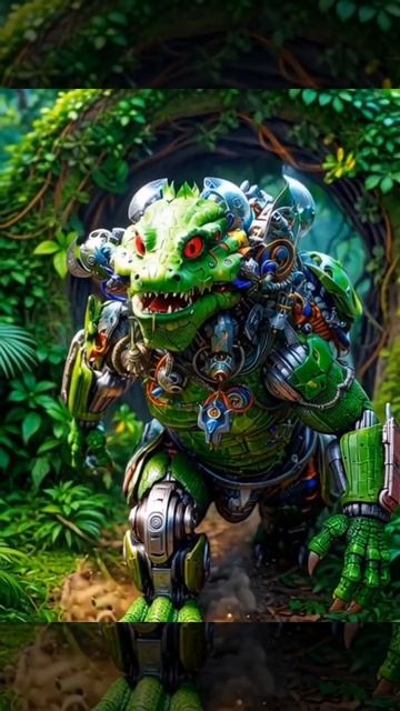 Годзилла в джунглях #Годзилла #нейросеть #фантазии #ai