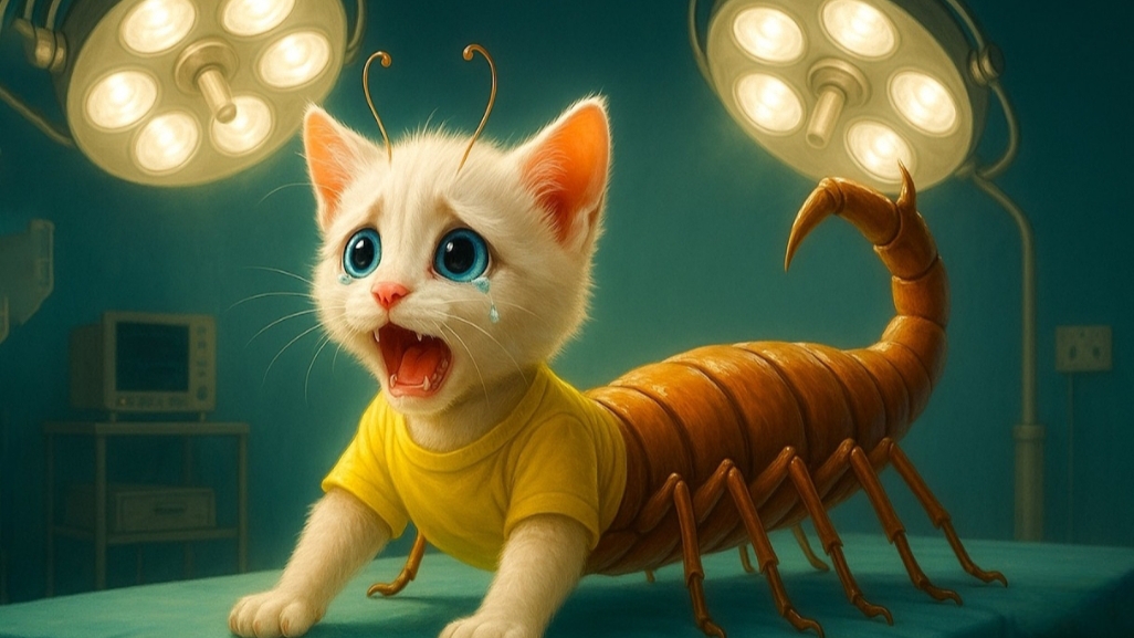 Котенок превратился в жука, когда съел тухлое мороженое. смотреть онлайн