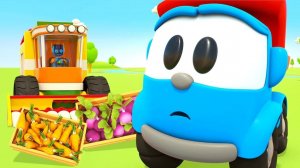 Грузовичок Лева помогает комбайну. Мультики про машинки для детей