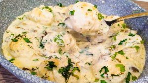 Куриные ТЕФТЕЛИ в сливочно-грибном соусе _ Вкусный УЖИН за 30 минут! Что приготовить из фарша