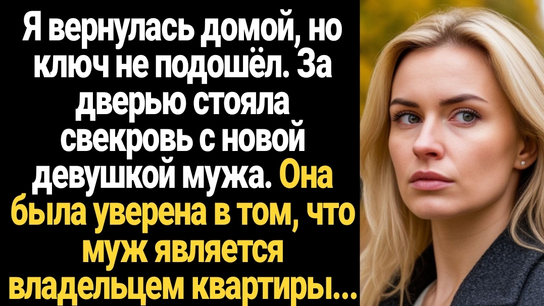 ИСТОРИИ ИЗ ЖИЗНИ/Я вернулась домой, но ключ не подошёл, а за дверью стояла свекровь с новой смотреть онлайн