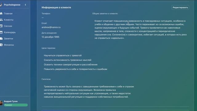 Psychologoose - сессии