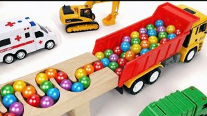 Мультики для детей и малышей. Игрушечные горки, Разноцветные шарики и машинки. Мультики залипалки