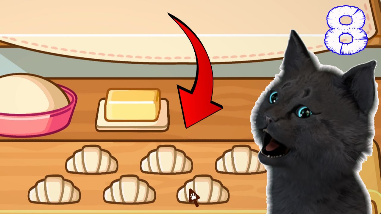 КАК ПРАВИЛЬНО ПРИГОТОВИТЬ КРУАССАНЫ В БАРЕ КАФЕ ТОЛЬКО ДЛЯ КОТОВ #8 🐱 СУПЕР КОТ Cats & Cups смотреть онлайн