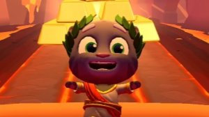 Отправьтесь в приключение между мирами в игре «Говорящий Том: гонка на время»!  Быстро бегите сквозь