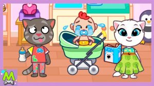 Говорящий Том и Анджела стали Папой и Мамой.Мир Тома и его Друзей.Игра в Которой Возможно Все