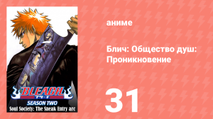 Блич: Общество душ: Проникновение 31 серия (аниме-сериал, 2004)