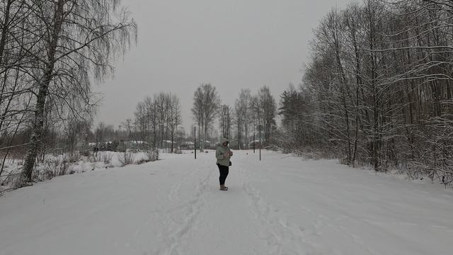 Прогулка по заснеженному парку в Завидово (часть 1)