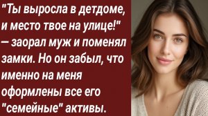 Истории для Вас/"Ты выросла в детдоме, и место твое на улице!" — заорал муж/Аудиорассказ
