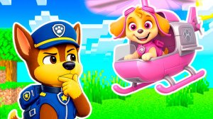 СКАЙ КУПИЛА ВЕРТОЛЁТ УЧИМСЯ ЛЕТАТЬ с ГОНЩИКОМ ЩЕНЯЧИЙ ПАТРУЛЬ в МАЙНКРАФТ